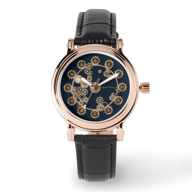 Reloj De Pulsera Damas de oro Steampunk (Anverso)