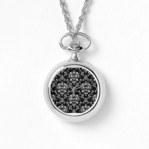 Reloj De Pulsera Damasco blanco y negro