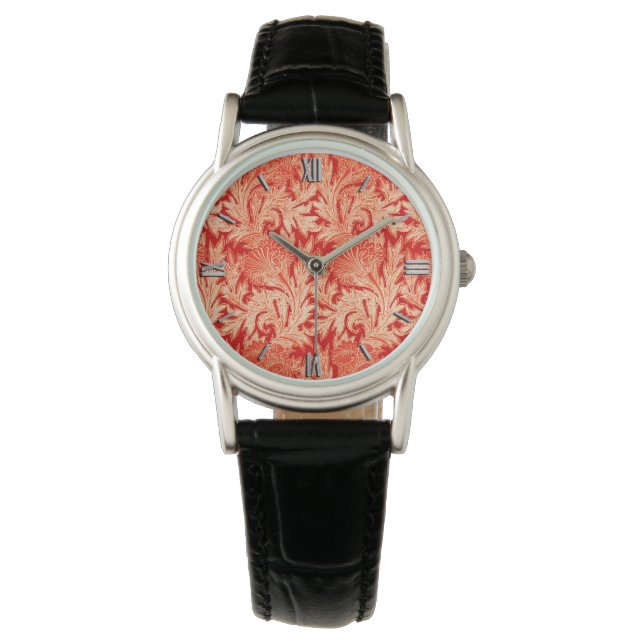 Reloj De Pulsera Damasco de flores jacobeas, mandarín y Naranja lig (Anverso)