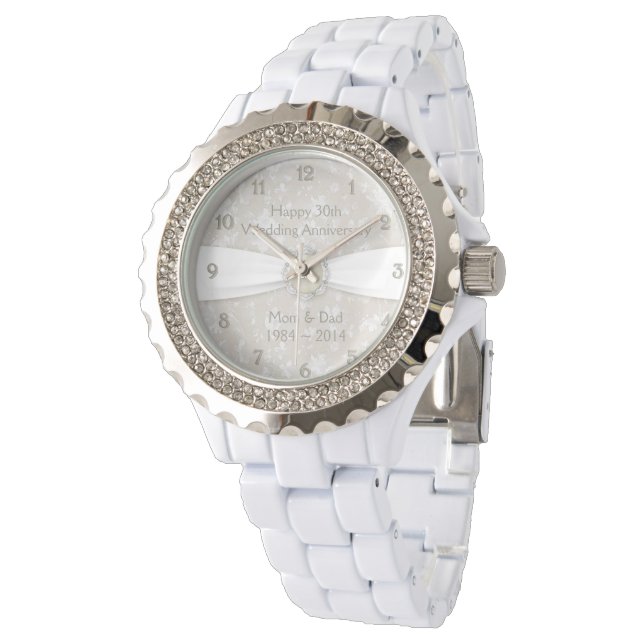 Reloj De Pulsera Damask 30° aniversario Boda Watch (Angular)