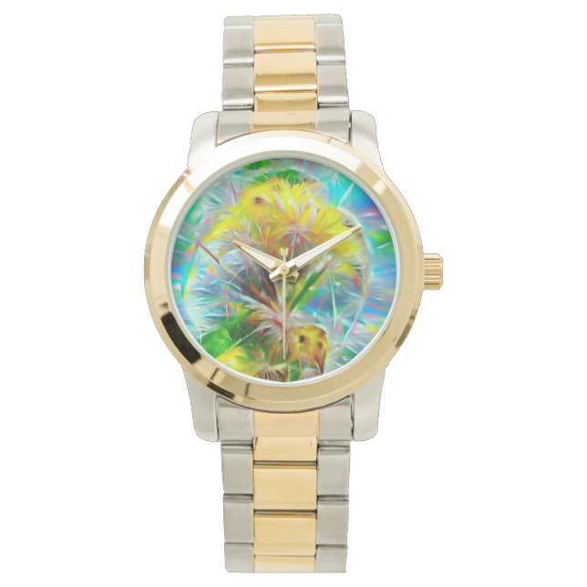 Reloj De Pulsera Dandelions etéreos en Neon Dreamscape (Anverso)