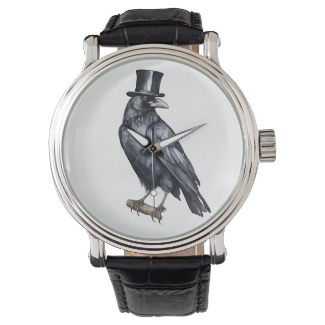 Reloj De Pulsera Dapper Raven en flor (Anverso)