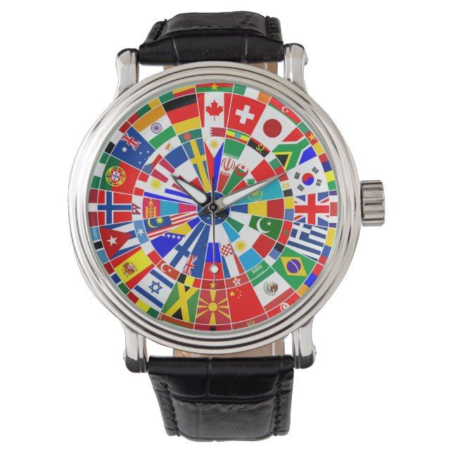 Reloj De Pulsera dardos de la bandera del país del mundo juego de t (Anverso)