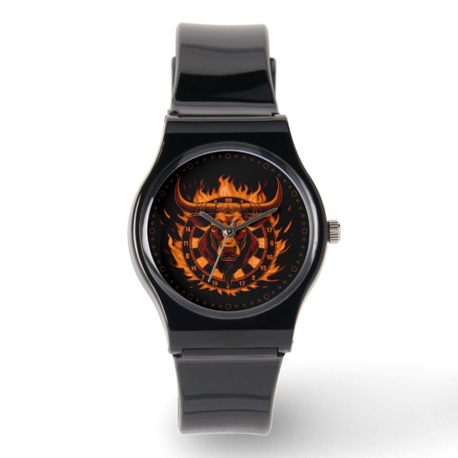 Reloj De Pulsera Dartscheibe Feuer Stier Bulle Spezialdesign (Anverso)
