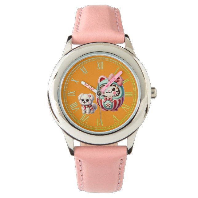 Reloj De Pulsera Daruma con pipa y cinta de opciones (Anverso)
