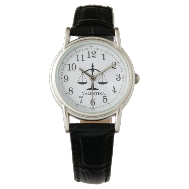 Reloj de pulsera de abogado de nombre personalizad (Anverso)