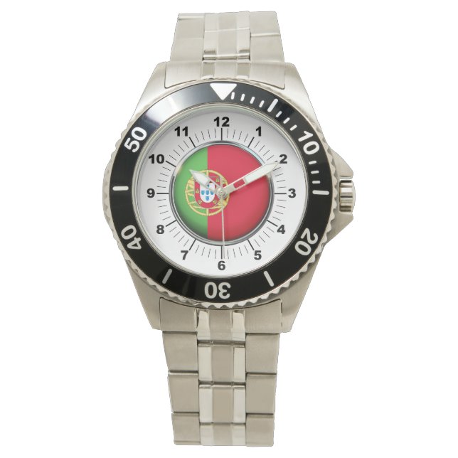 Reloj de pulsera de acero inoxidable con bandera d (Anverso)