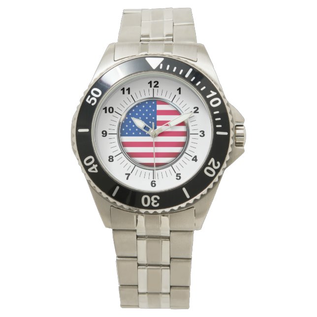 Reloj de pulsera de acero inoxidable con bandera d (Anverso)