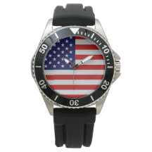 Reloj de pulsera de acero inoxidable con bandera e
