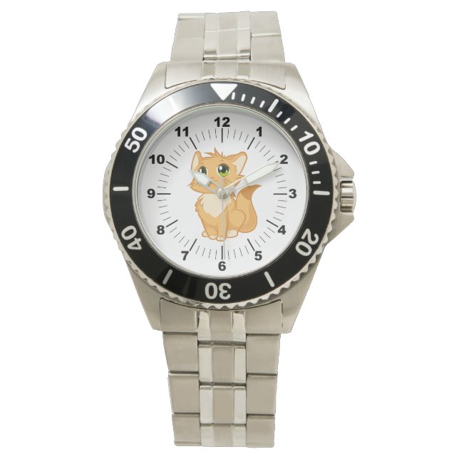Reloj de pulsera de acero inoxidable para gato mas (Anverso)