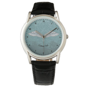 reloj de pulsera de ala azul-gris