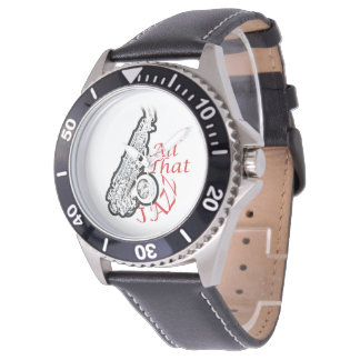 Reloj de pulsera de banda de músicos de jazz saxof