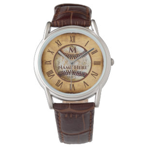 Reloj de pulsera de béisbol con aspecto vintage de