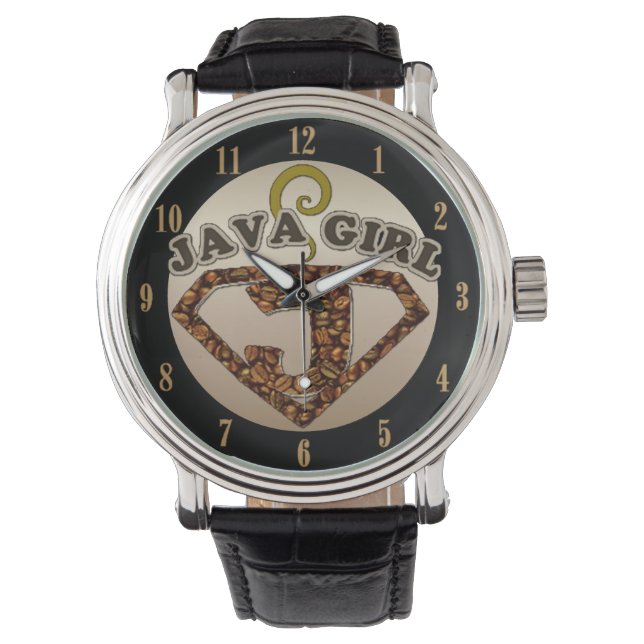 Reloj de pulsera de café de Chica Java (Anverso)