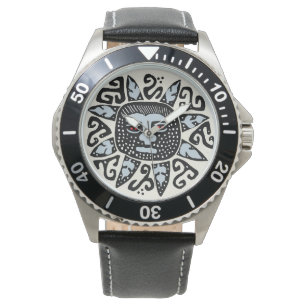 Reloj de pulsera de cuero Kuna indio Del Sol