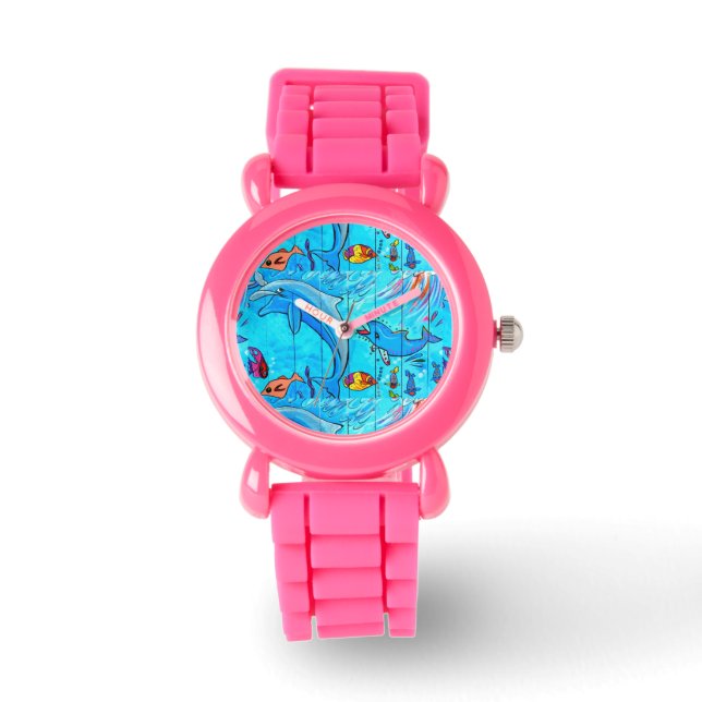 reloj de pulsera de delfines riéndose (Anverso)