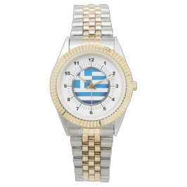 Reloj de pulsera de dos dedos con bandera griega f