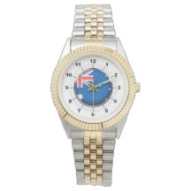 Reloj de pulsera de dos tonos con bandera australi