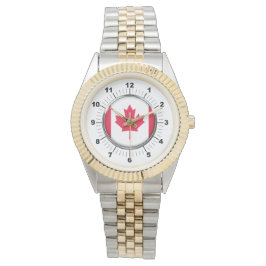 Reloj de pulsera de dos tonos con bandera de Canad