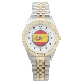 Reloj de pulsera de dos tonos con bandera de Españ