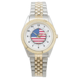 Reloj de pulsera de dos tonos con bandera de Estad