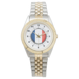 Reloj de pulsera de dos tonos con bandera de Franc