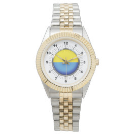 Reloj de pulsera de dos tonos con bandera de Ucran