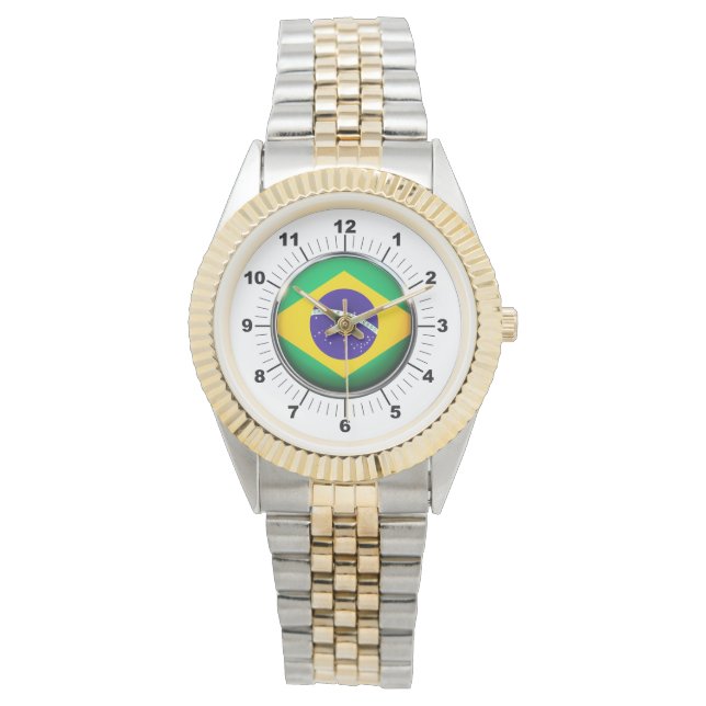 Reloj de pulsera de dos tonos con bandera masculin (Anverso)