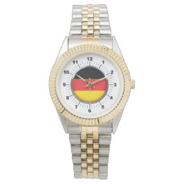 Reloj de pulsera de dos tonos de la bandera aleman