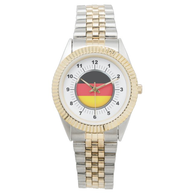Reloj de pulsera de dos tonos de la bandera aleman (Anverso)