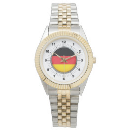 Reloj de pulsera de dos tonos de la bandera aleman