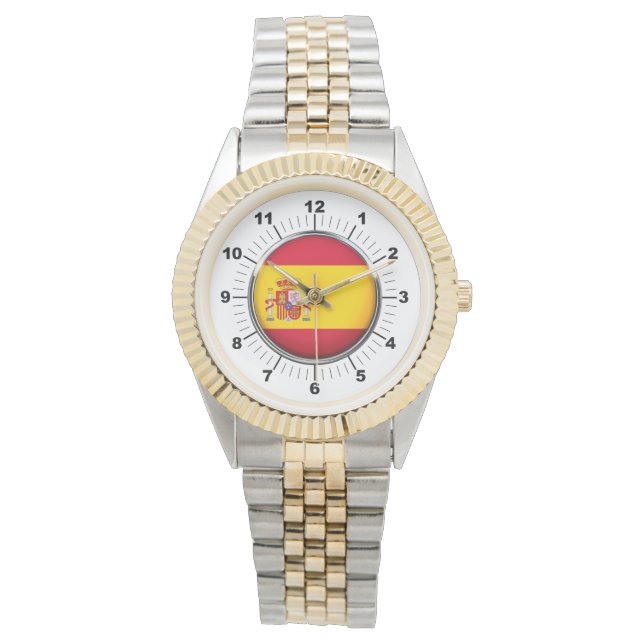 Reloj de pulsera de dos tonos de la bandera de Esp (Anverso)