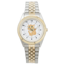 Reloj de pulsera de dos tonos para gato lindo para