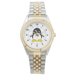 Reloj de pulsera de dos tonos pingüino masculino