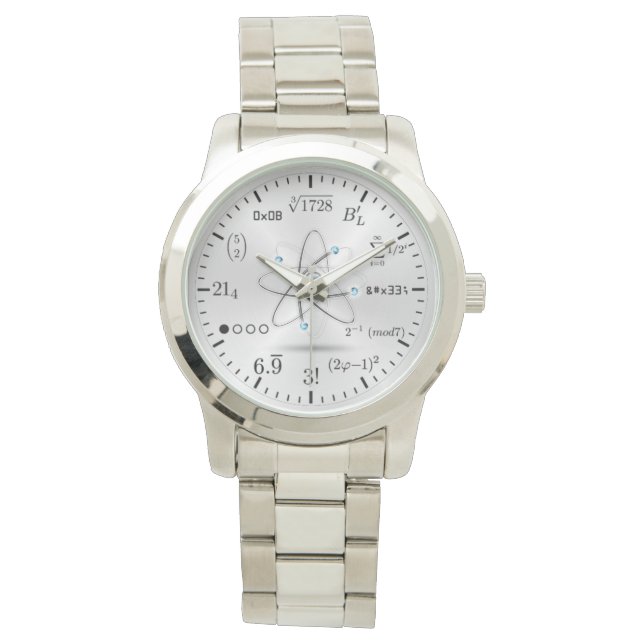 reloj de pulsera de ecuaciones plateadas (Anverso)