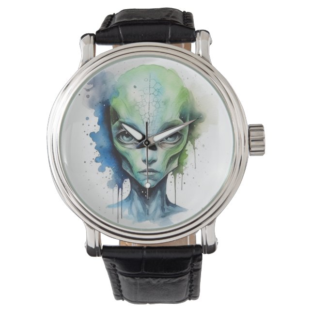 Reloj De Pulsera De Esta Galaxia Mundial Alien Ufo (Anverso)