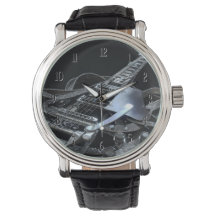Reloj de pulsera de guitarra eléctrica gris platea