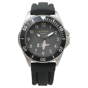 Reloj De Pulsera de Havilland Vampire British WW2 Airplane