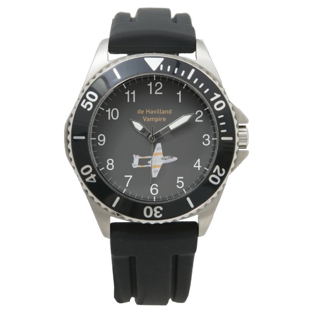 Reloj De Pulsera de Havilland Vampire British WW2 Airplane (Anverso)