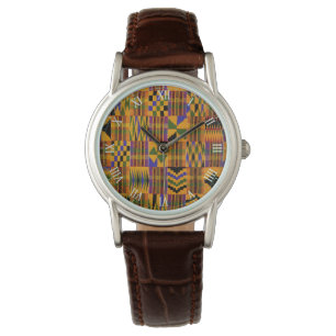 Reloj de pulsera de Kente afrocéntrico