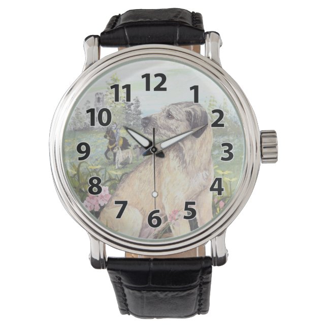 Reloj de pulsera de lobo de cachorro de lobo irlan (Anverso)