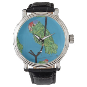 reloj de pulsera de loro verde