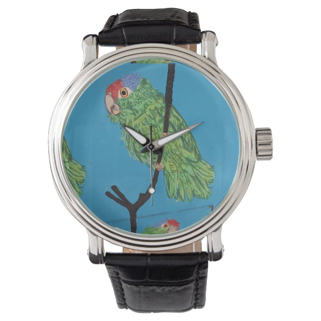 reloj de pulsera de loro verde (Anverso)