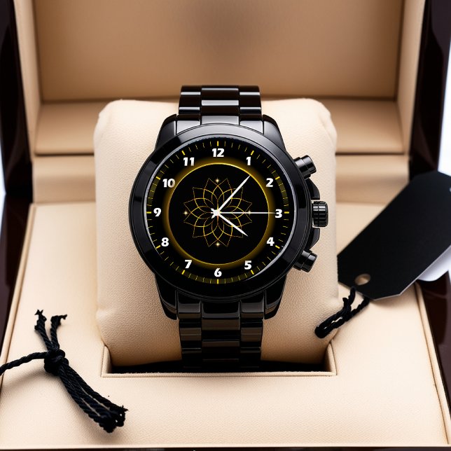 Reloj de pulsera de Mandala negro y dorado - Reloj (Subido por el creador)