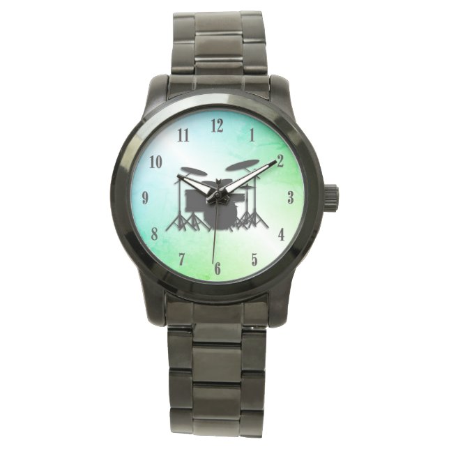 Reloj de pulsera de números negros de juego de tam (Anverso)