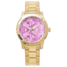 Reloj de pulsera de oro de hielo rosa