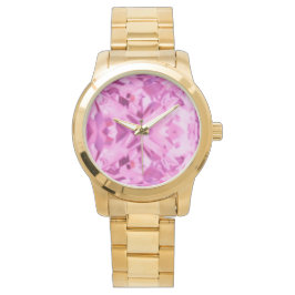Reloj de pulsera de oro de hielo rosa