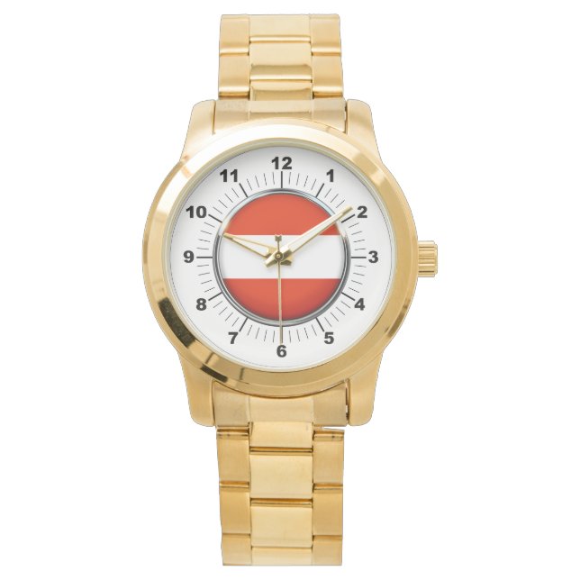 Reloj de pulsera de oro de tamaño grande con bande (Anverso)