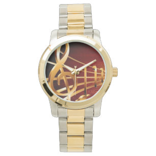 Reloj De Pulsera De oro dominantes musicales -
