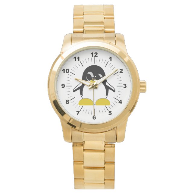Reloj de pulsera de oro sobredimensionado de pingü (Anverso)